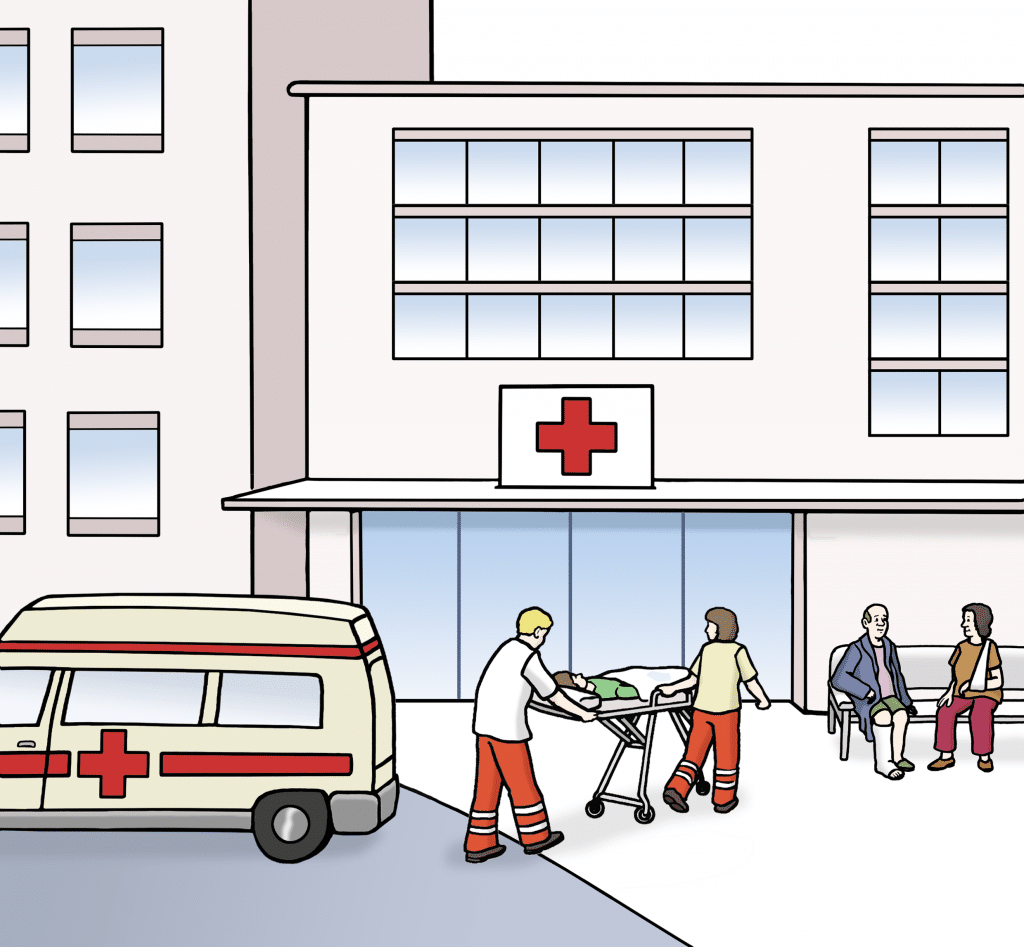 Illustration, Krankenhaus