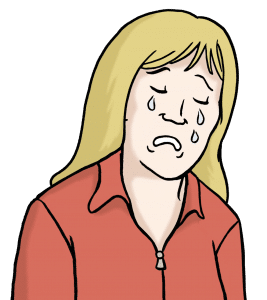 Illustration, weinende, traurige Frau