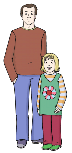 Illustration Vater mit Kind