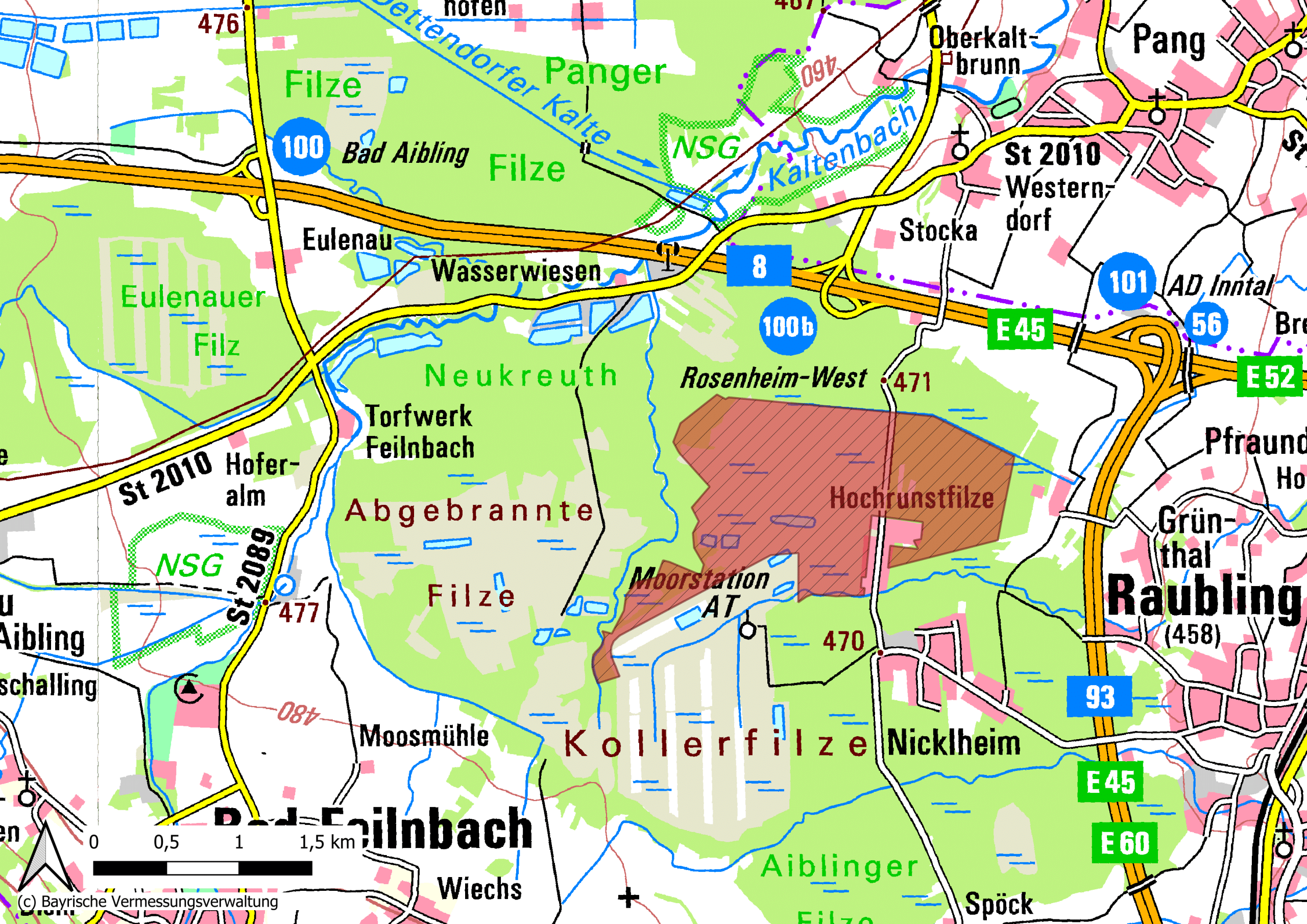 Landschaftsschutzgebiet Hochrunstfilze; Eigene Darstellung