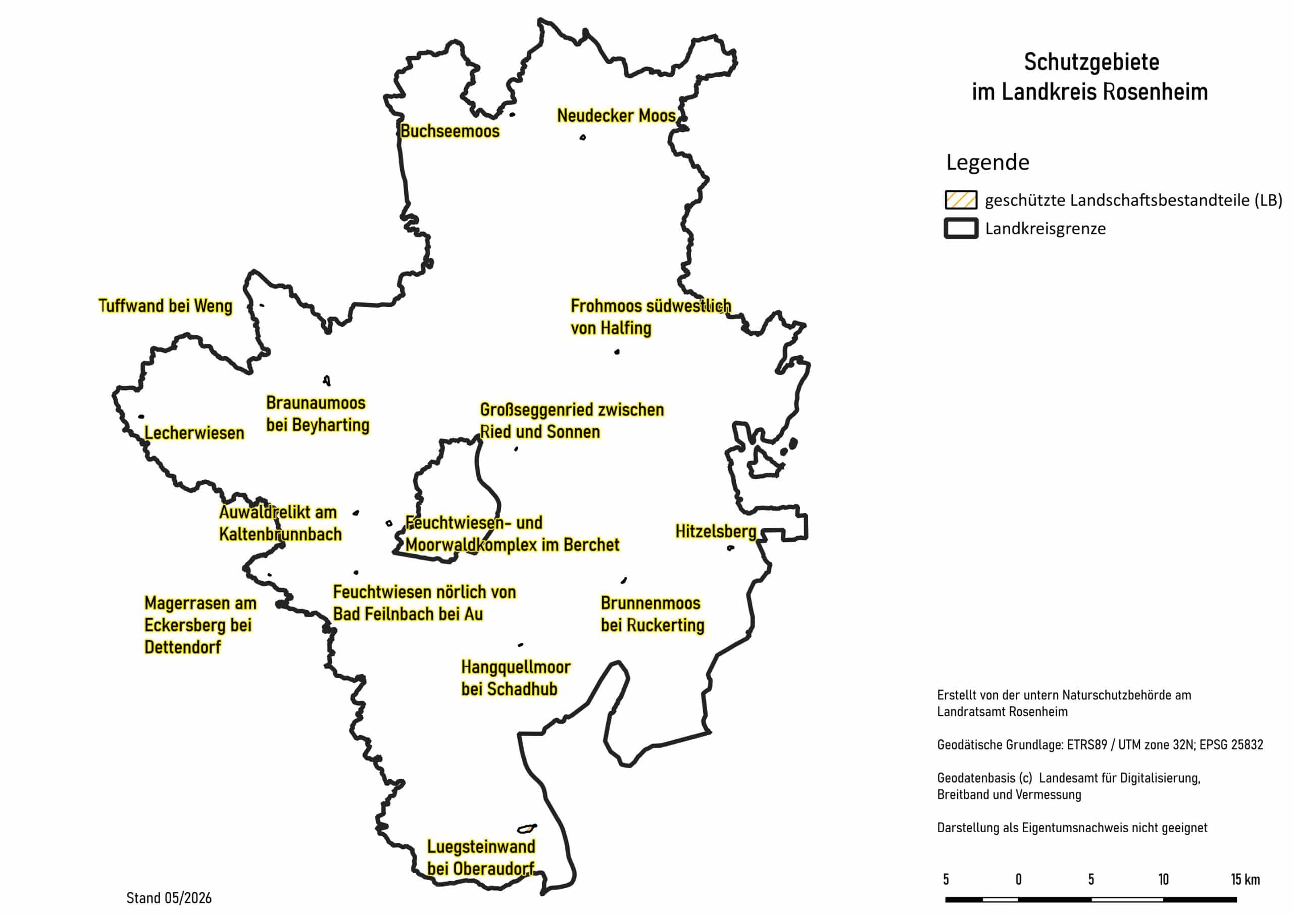 Schutzgebietsuebersicht_LB_20260521 geschützte Landschaftsbestandteile im Landkreis Rosenheim