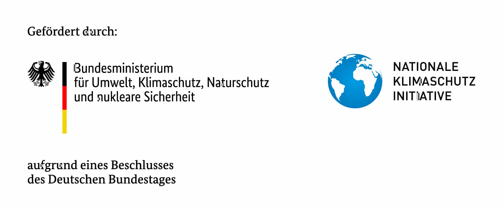 Logo links: Bundesministerium f&uuml;r Umwelt, Klimaschutz, Naturschutz und nukleare Sicherheit Logo rechts: Nationale Klimaschutz Initiative